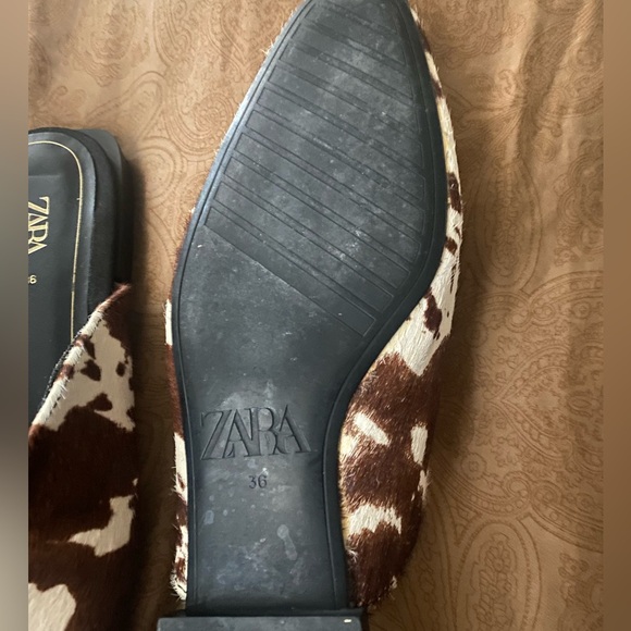 Zara Cow Flats Leather sz 36! - Picture 2 of 3